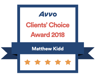 Avvo Client's Choice Award 2018 Matthew Kidd