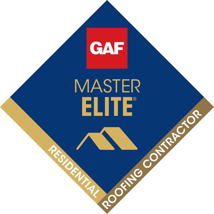 GAF Master Elite Residential Roofing Contractor diamond-shaped blue and gold logo