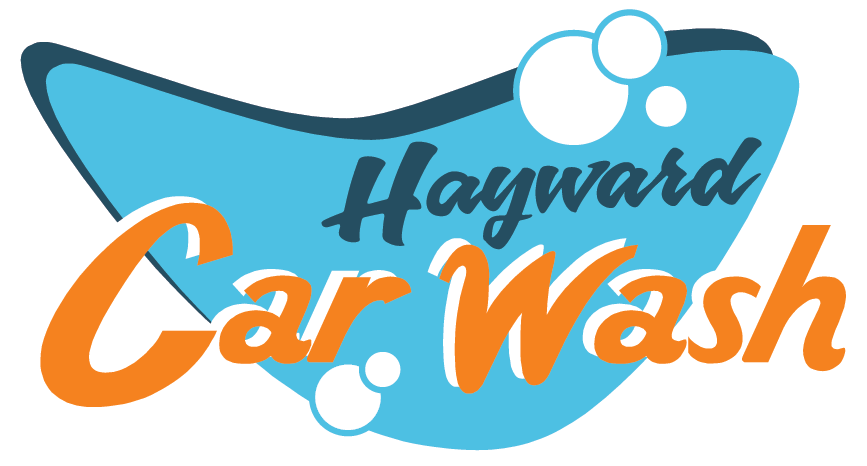 Bay Area Car Wash - Hayward Logo blue and orange googie design logo