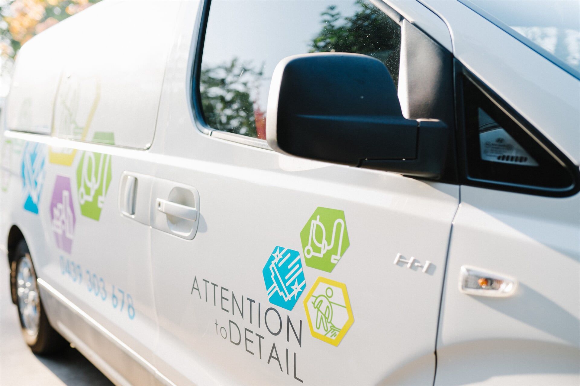 The cleaning company van | Attention to detail