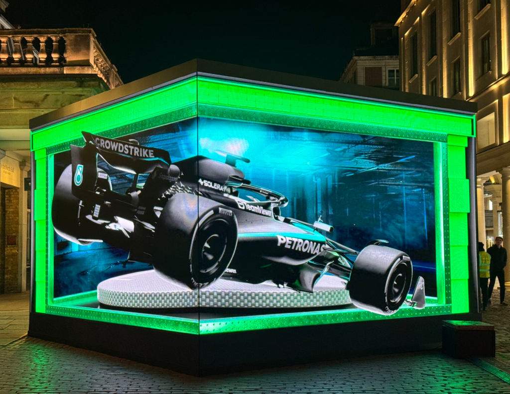 iMAG ROE Visual BQ3 LED cube build at Covent Garden for WhatsApp fan activation