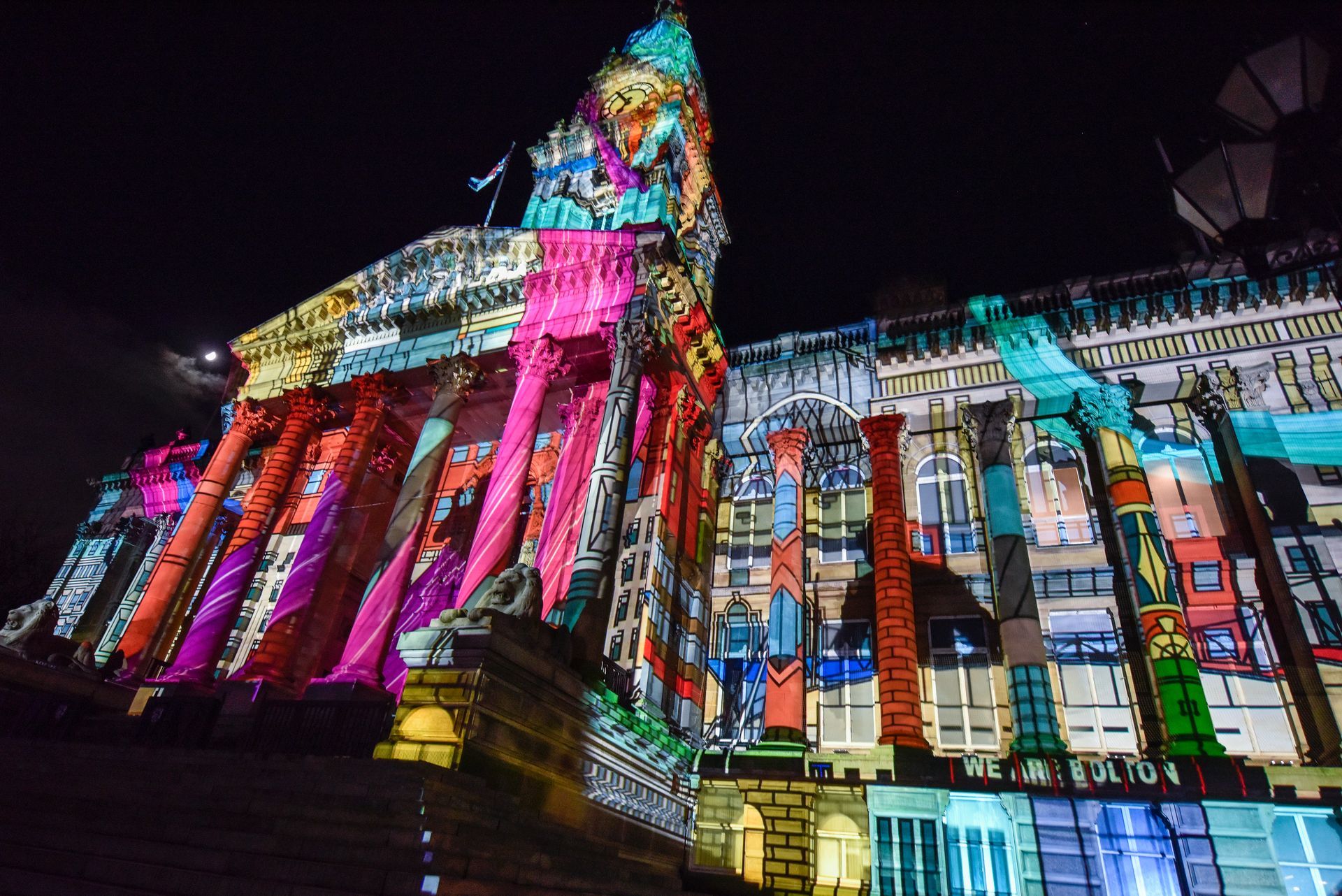 projection mapped building
