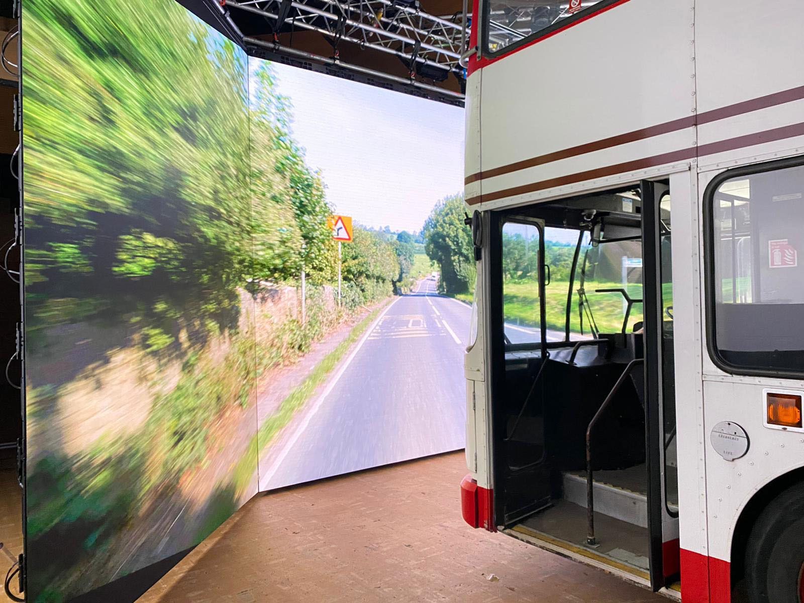 fully wrapping the bus ready for virtual production