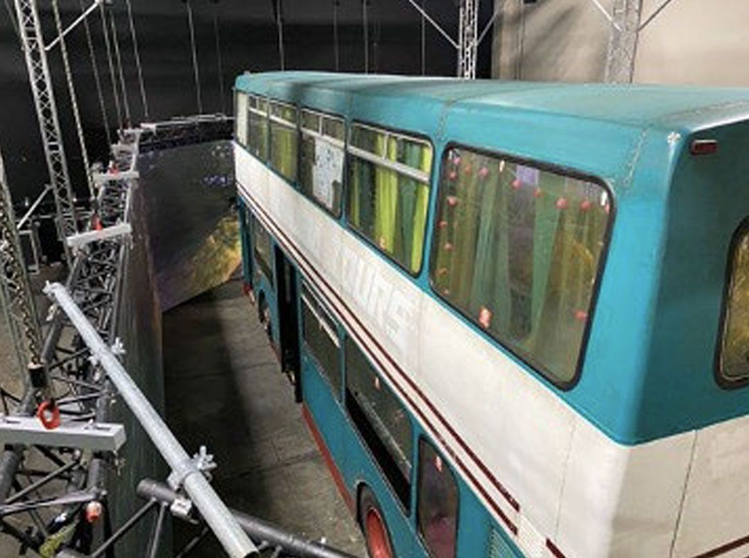 preparing the bus for actors