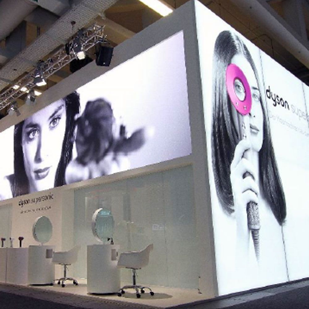 LED screens at the dyson exhibition stand