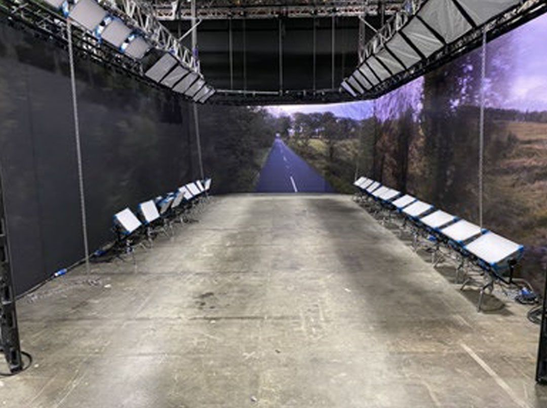 getting the lighting set up ready for the bus