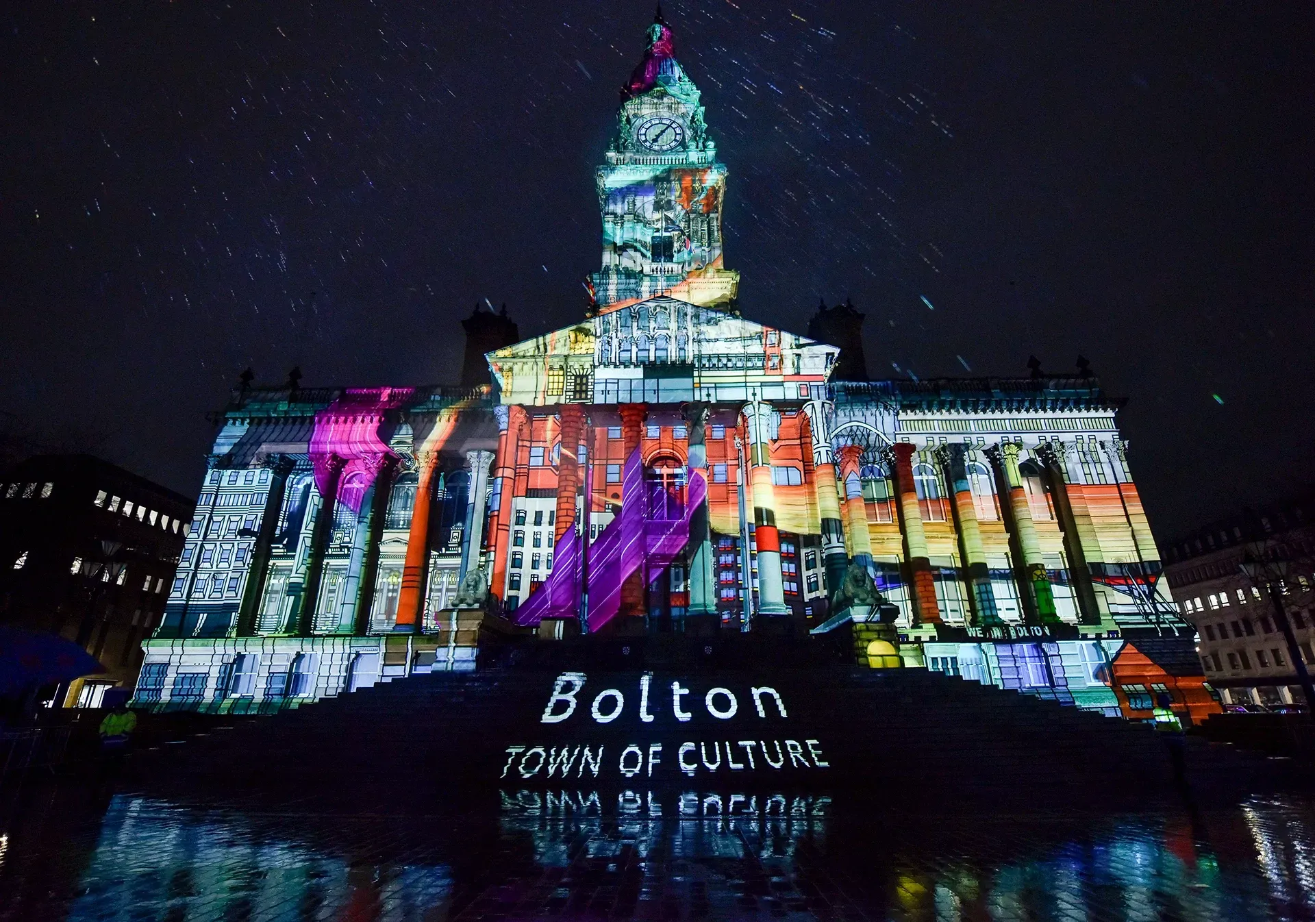 YARN Projection Mapping at Bolton Town Hall