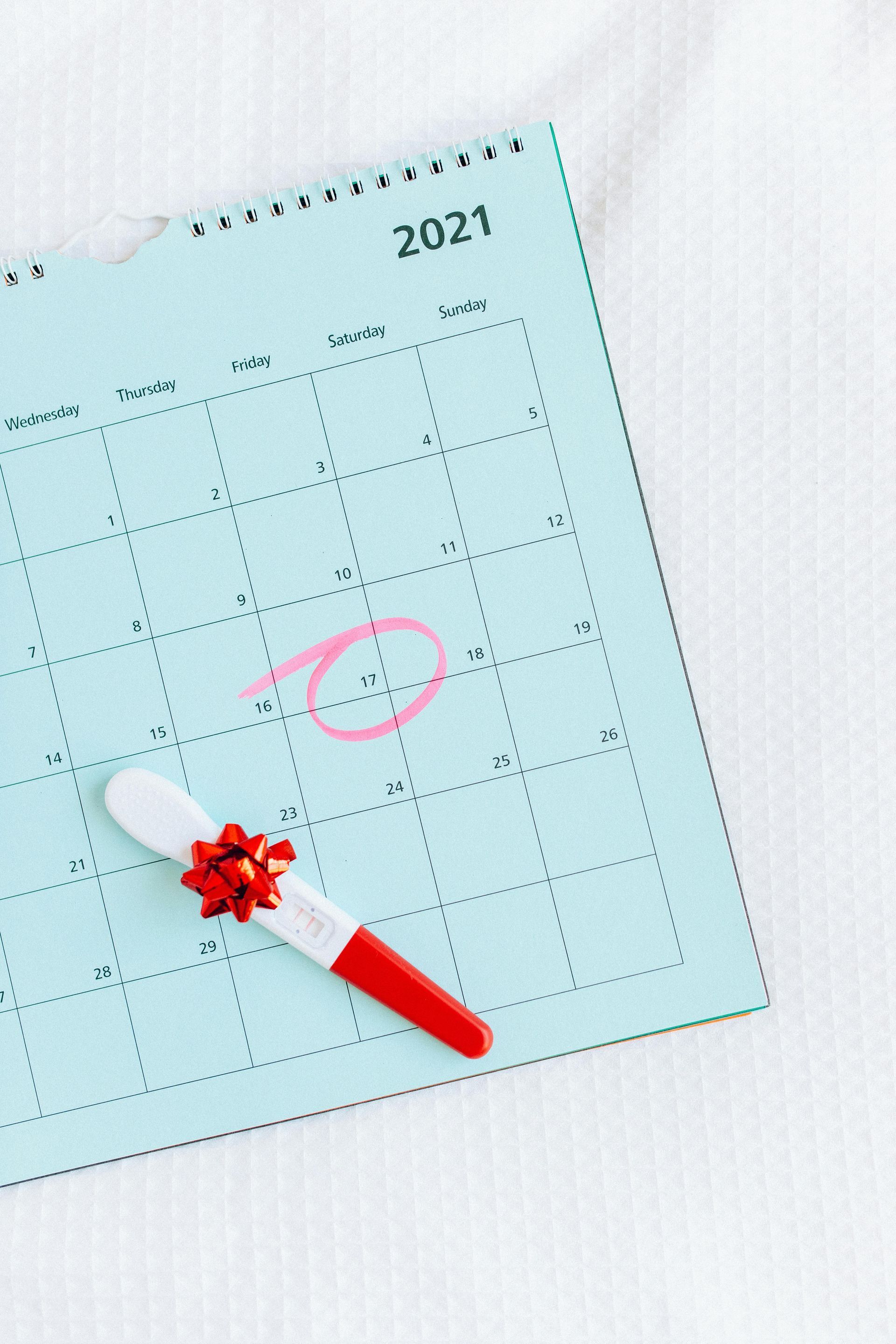 Picture of a calendar with a reminder date circled