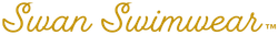A logo for swan swimwear is displayed on a white background