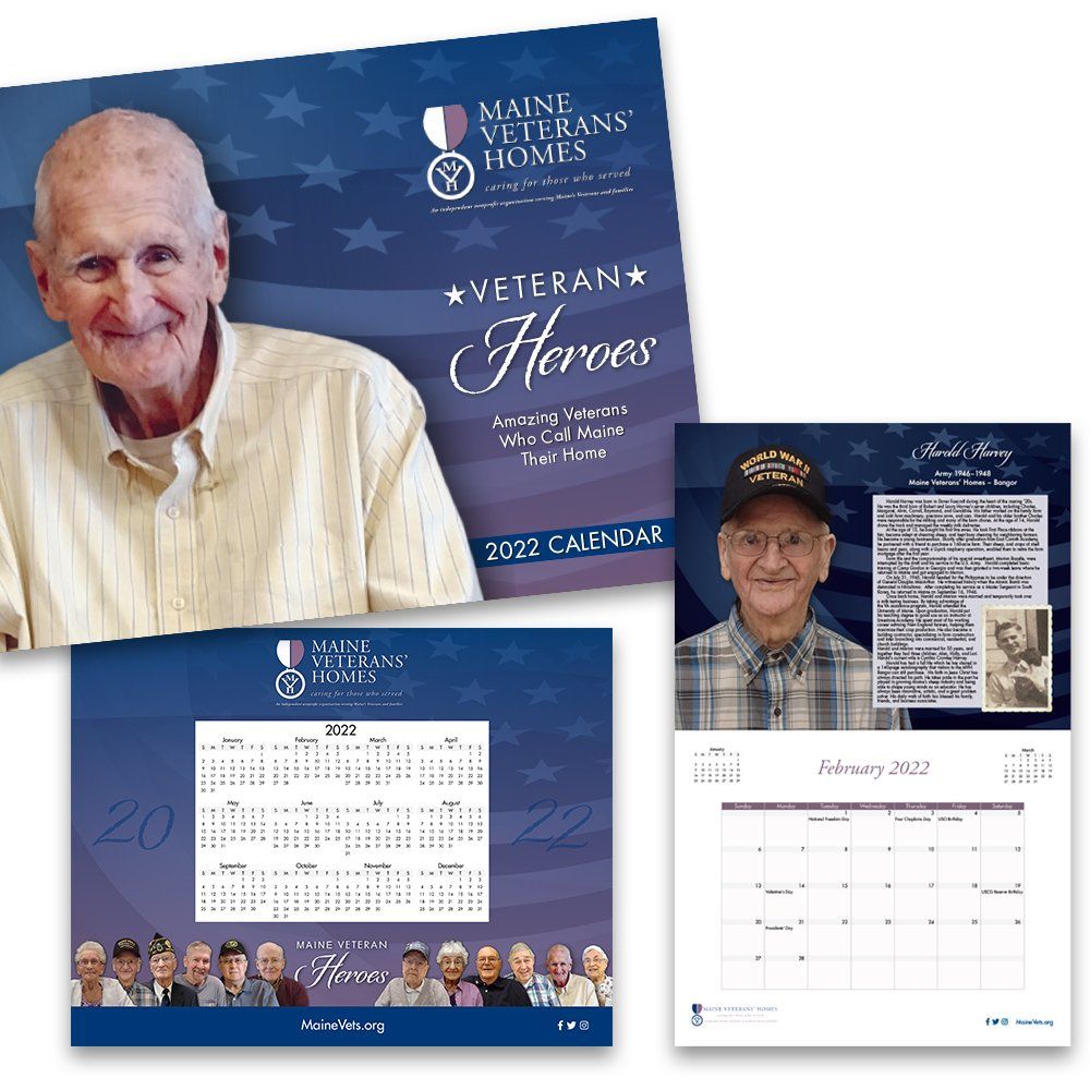 Image for custom calendar design for Maine Veterans' Homes. Augusta, Maine.