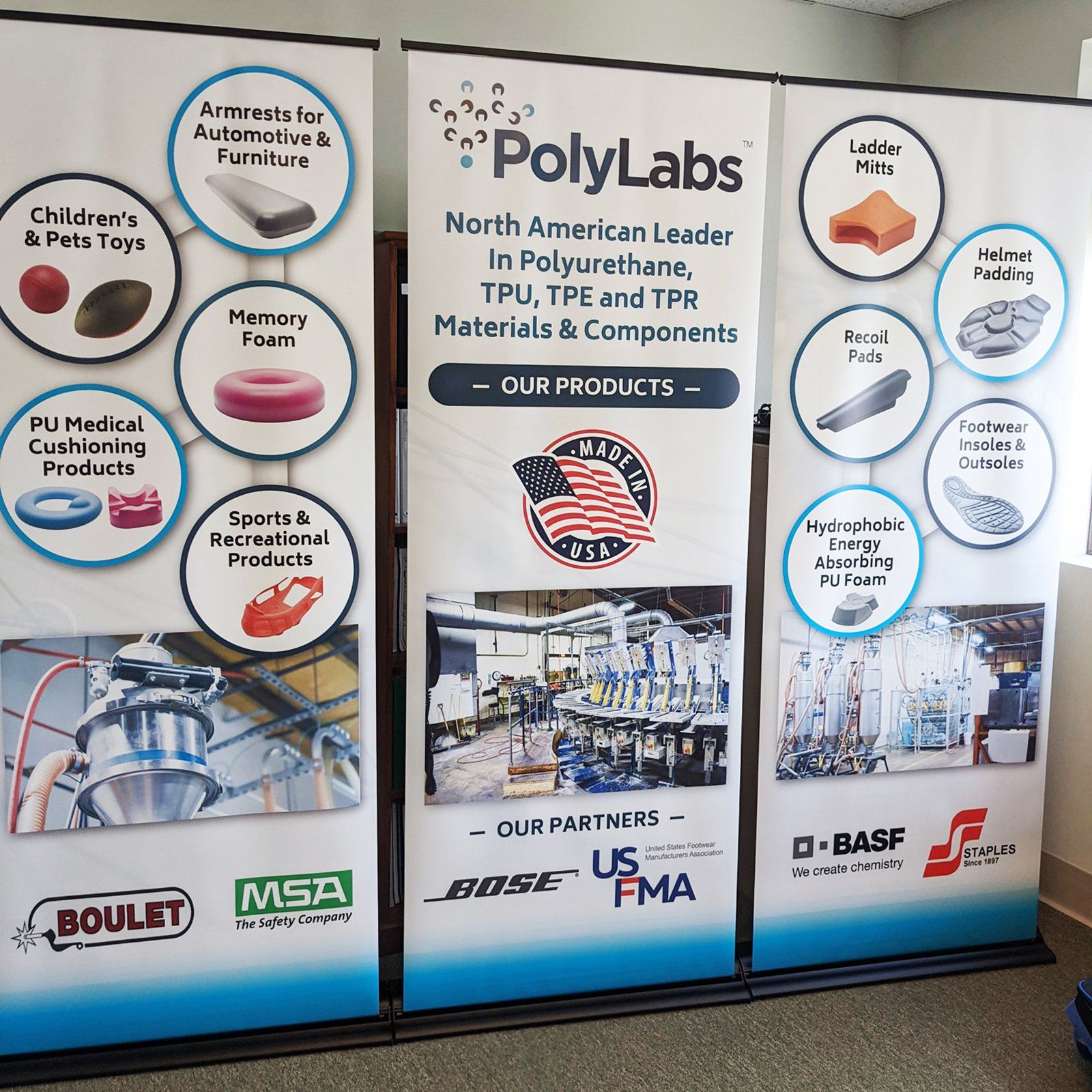 Image for custom banner design for Poly Labs. Lewiston, Maine.