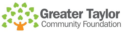 A logo for the greater taylor foundation with a tree and a hand.