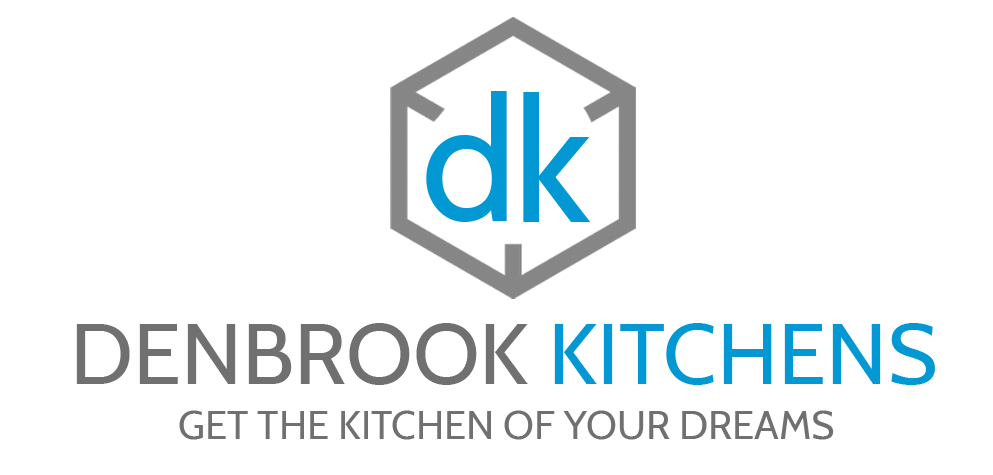 the logo for denbrook kitchens get the kitchen of your dreams .