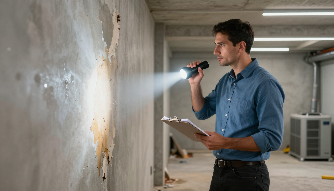 Flooded basement inspection
