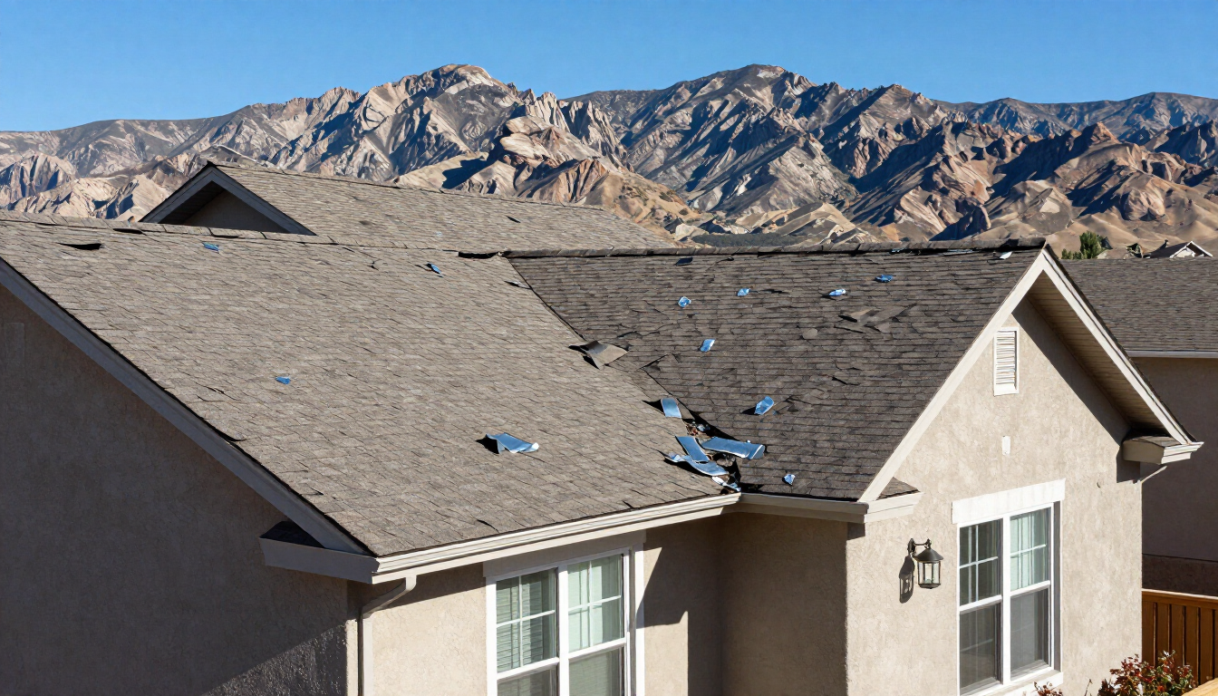 Damaged roof inspection