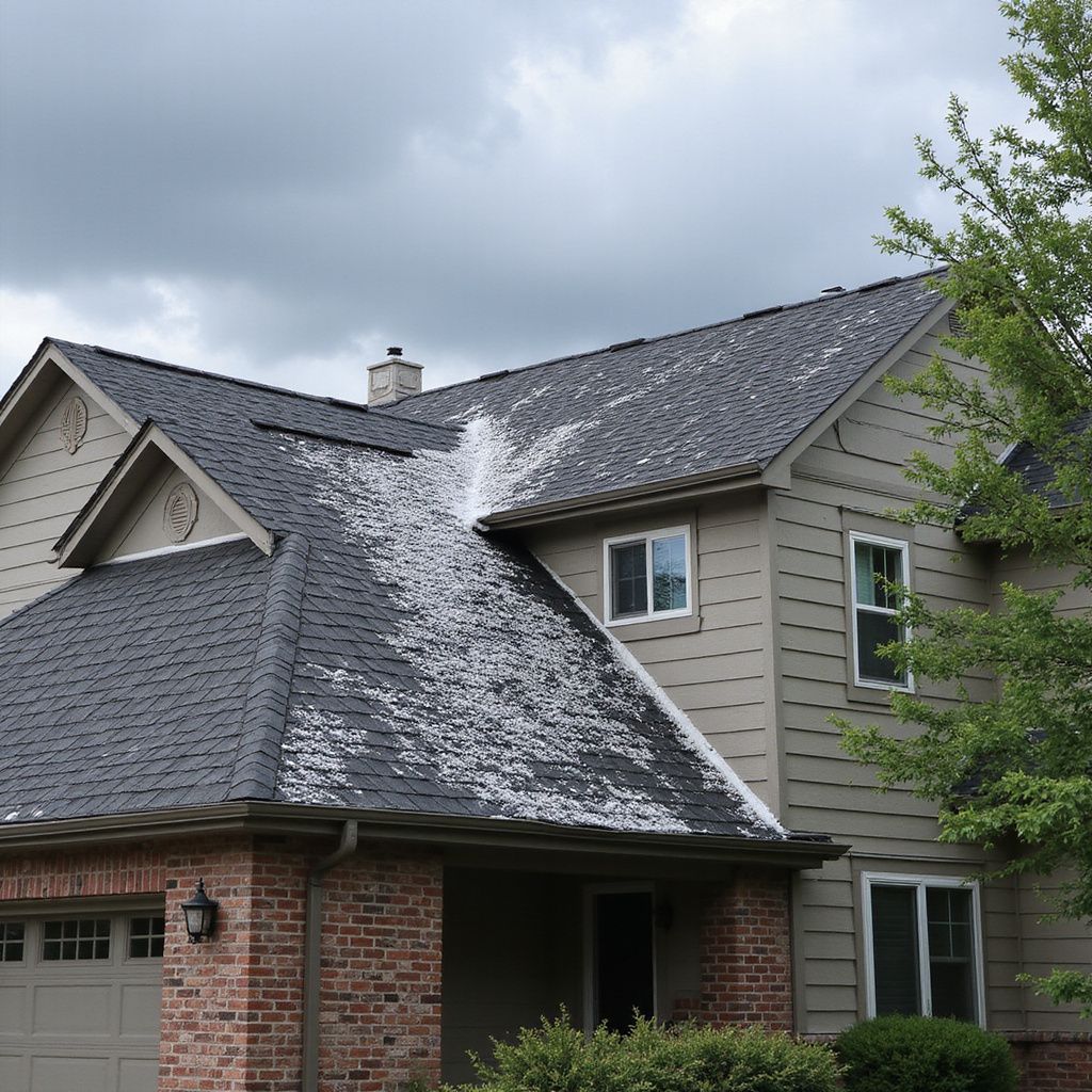 Roof with snow and damage