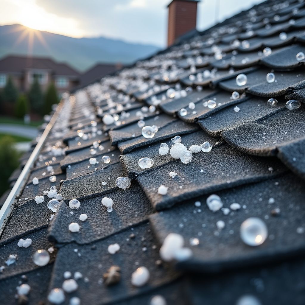Roof with hail damage