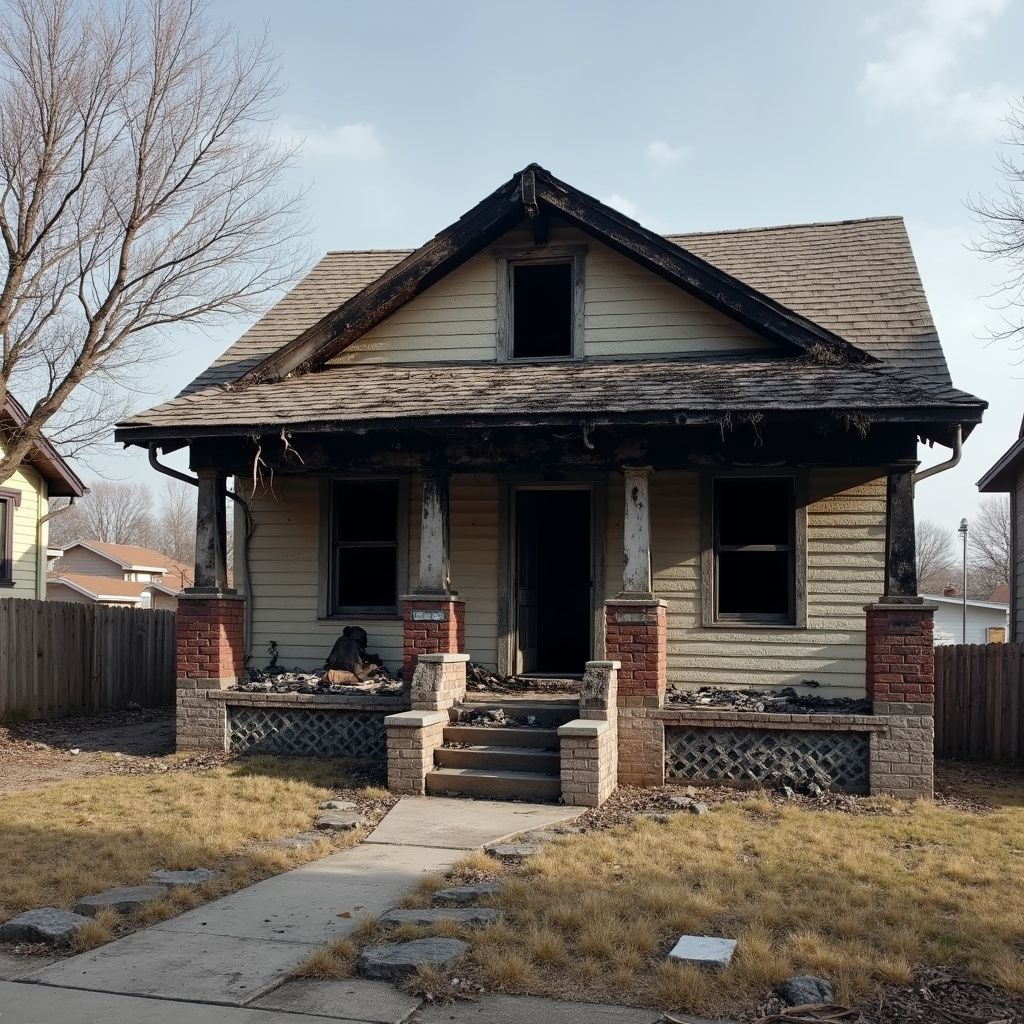 Home with fire damage