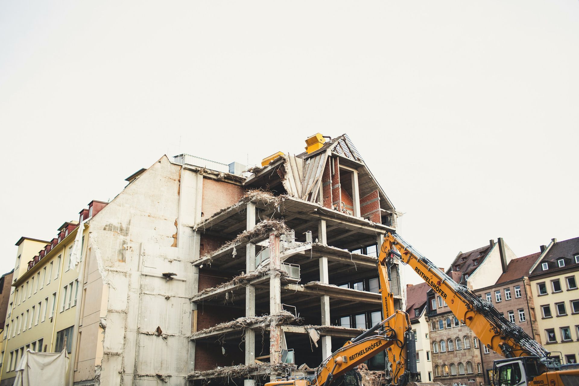 A building being wrecked