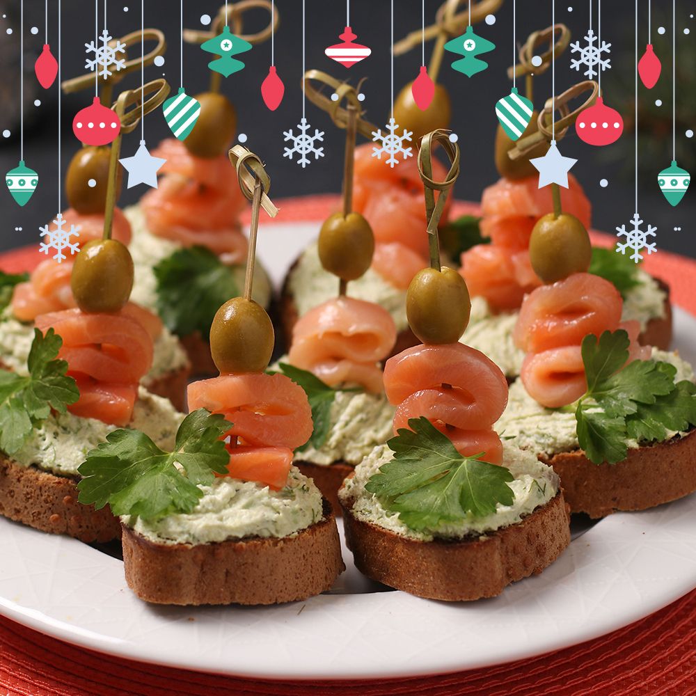 Canapés de salmão com patê de avocado