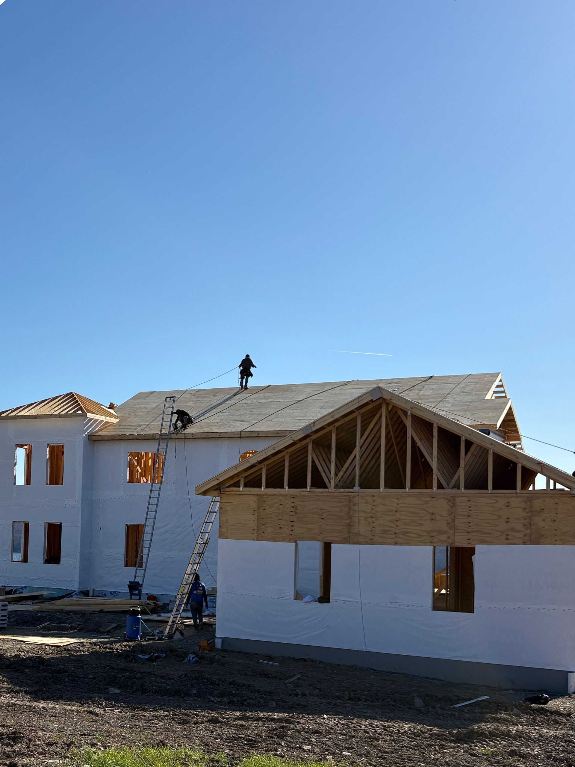 A house roofing and siding installation