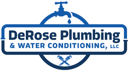 The logo for derose plumbing and water conditioning , llc.