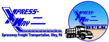 A logo for express way freight transportation in oley pa