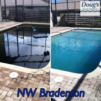 Before and After Pool Cleaning NW Bradenton  — Bradenton, FL — Doug's Pool Service