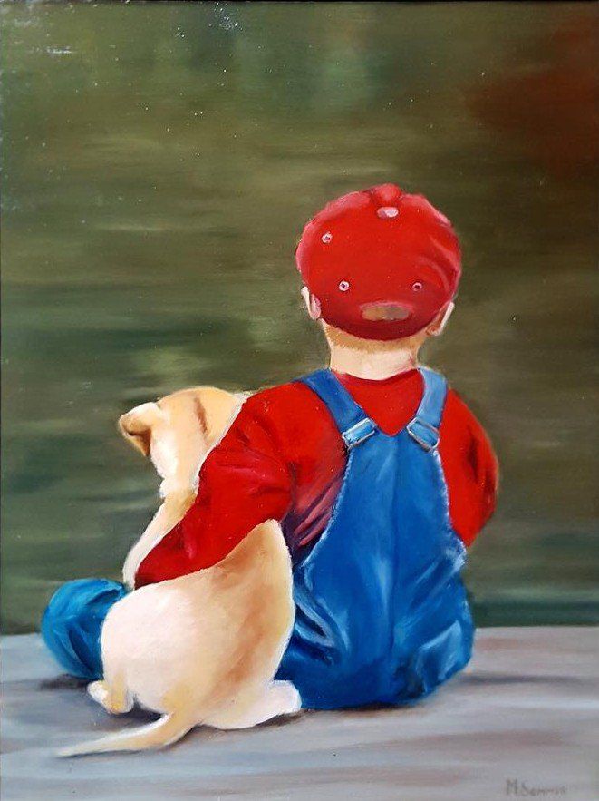 olieverf op paneel incusief baklijst