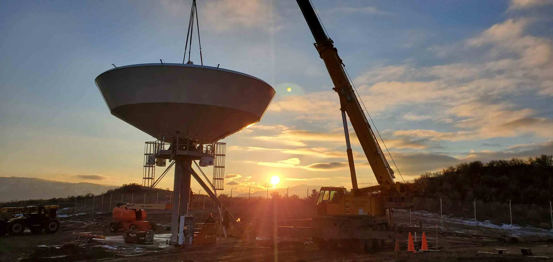 Crane Lifting Satellite Dish — Wenatchee, WA — Columbia Cranes