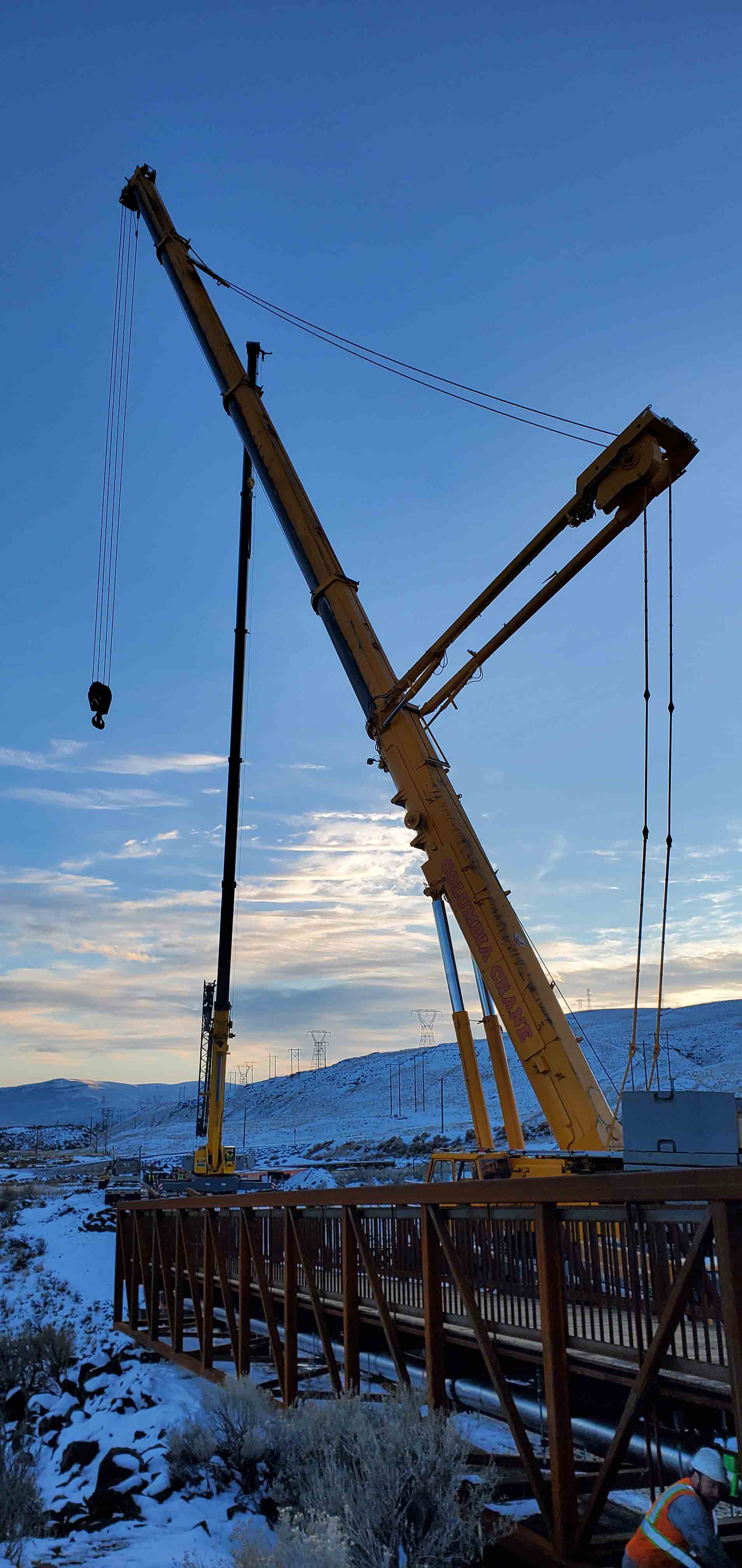 Crane Lifting Bridge Platform — Wenatchee, WA — Columbia Cranes