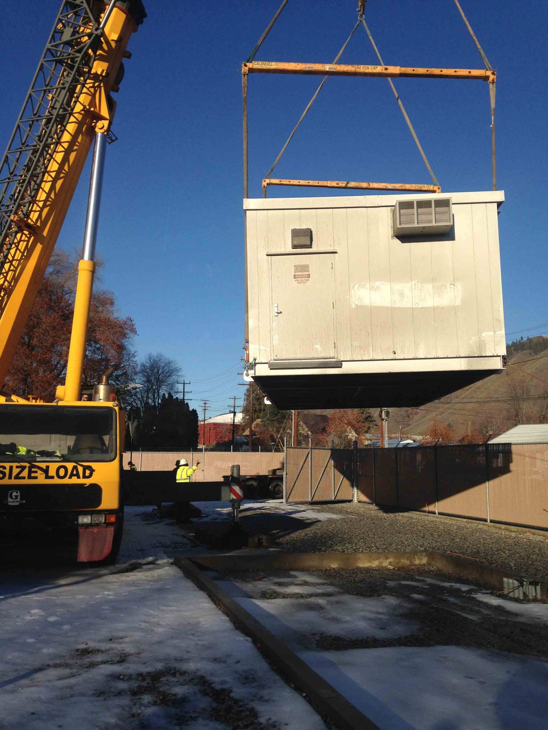 Crane Lifting Concrete House — Wenatchee, WA — Columbia Cranes