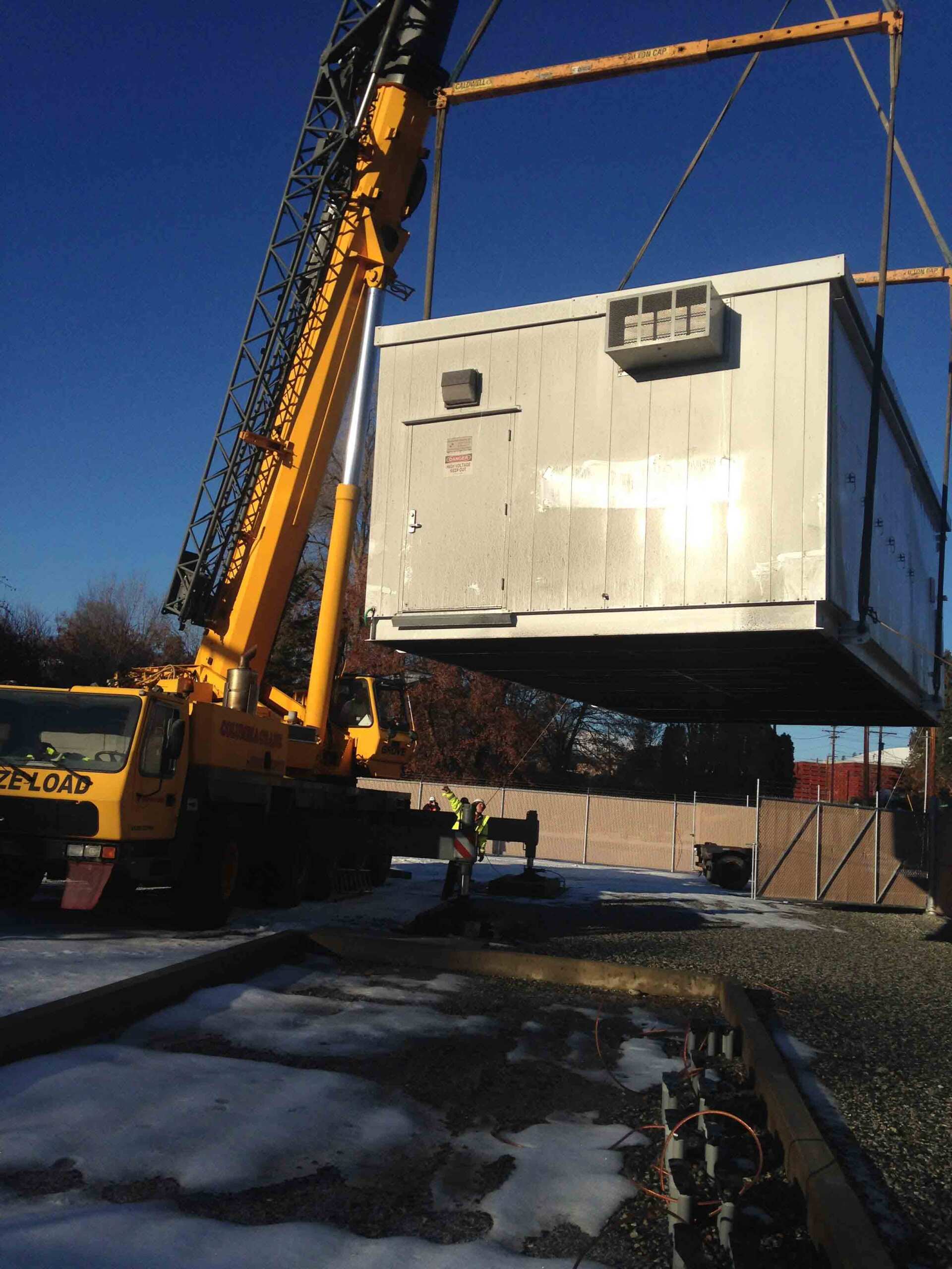 Crane Lifting Concrete House with Aircon — Wenatchee, WA — Columbia Cranes