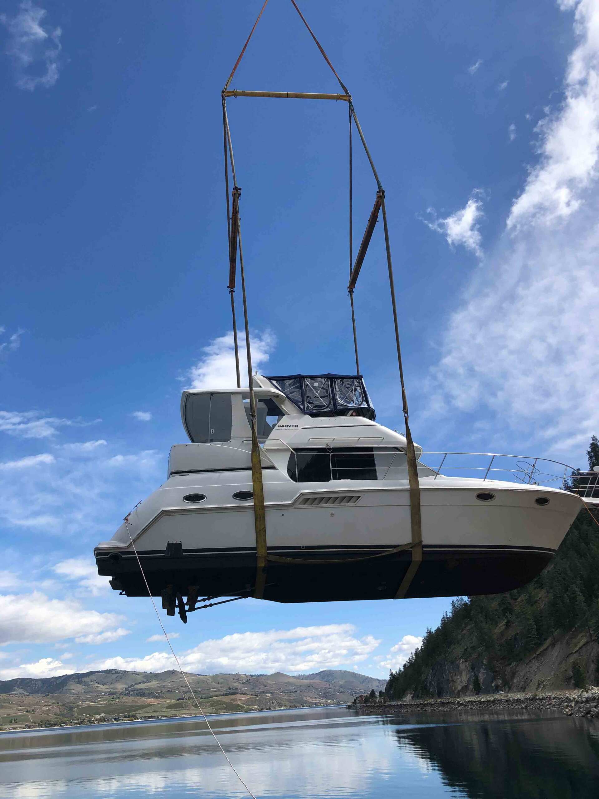 Crane Lifting Yacht — Wenatchee, WA — Columbia Cranes