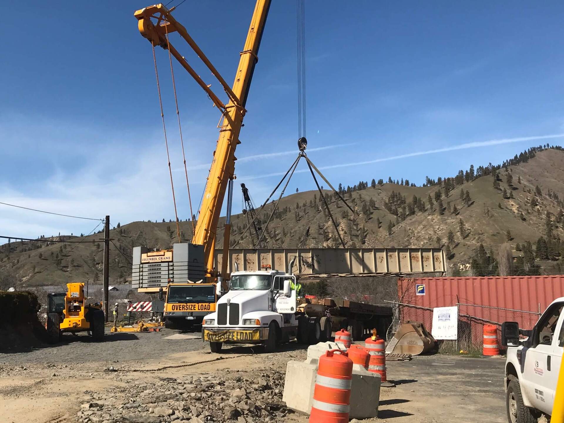 Steel Bridge Frame Lifting — Wenatchee, WA — Columbia Cranes