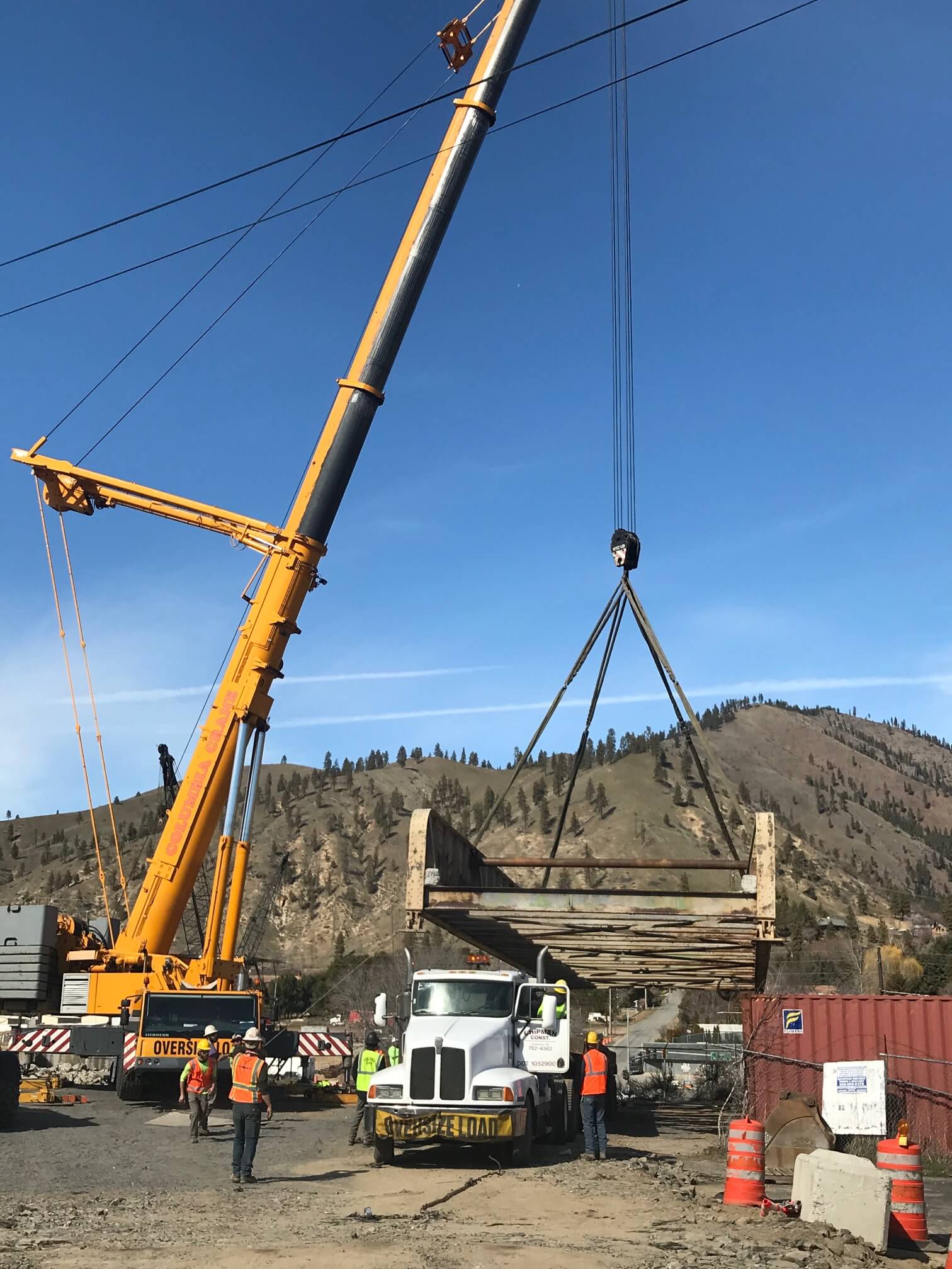 Lifting a Steel Bridge Frame — Wenatchee, WA — Columbia Cranes