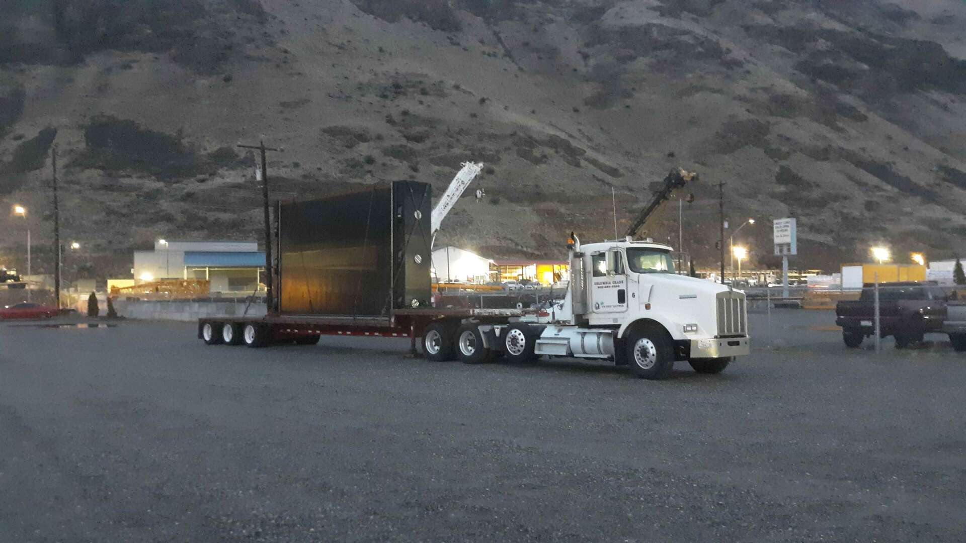Truck Transporting Black Box — Wenatchee, WA — Columbia Cranes
