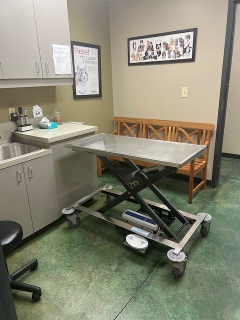An exam table