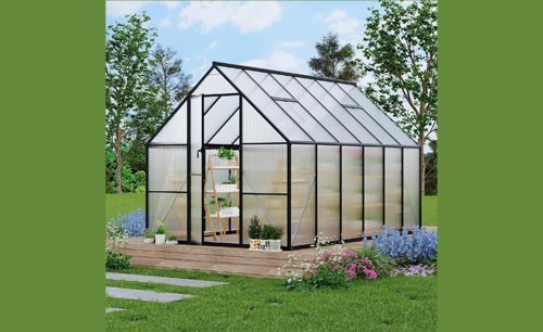 Black-framed greenhouse