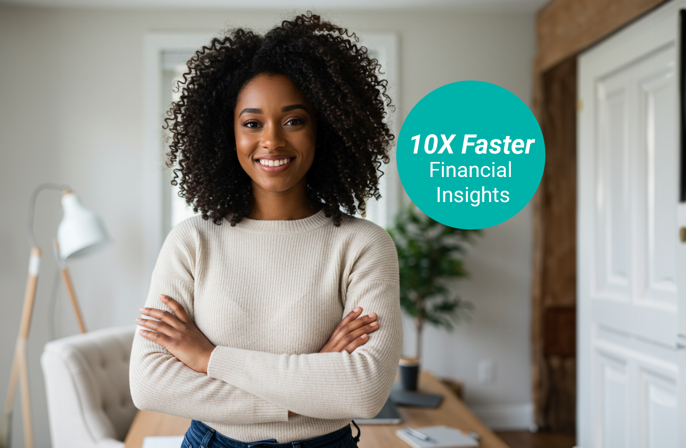 Woman smiling with arms crossed, 