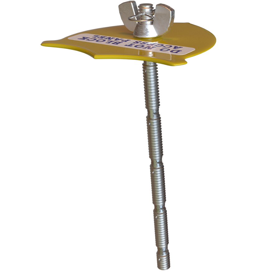 A screw with a nut on top of it on a white background.