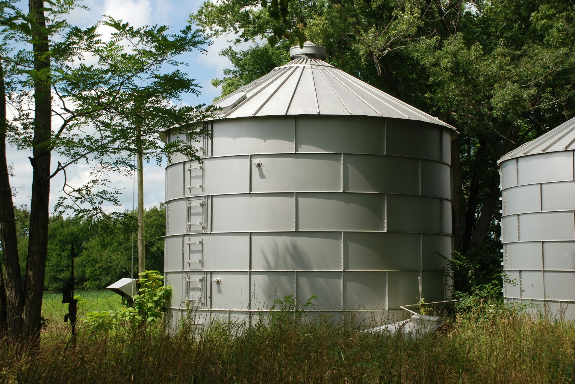 A silo with the number 1 on it