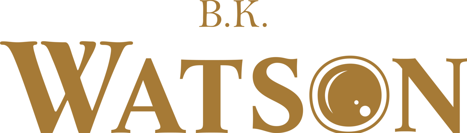 B.K. WATSON logo with a stylized eye in the "O".