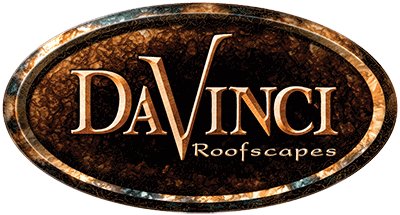 DaVinci Roofscapes logo in an oval, featuring the company name in gold.