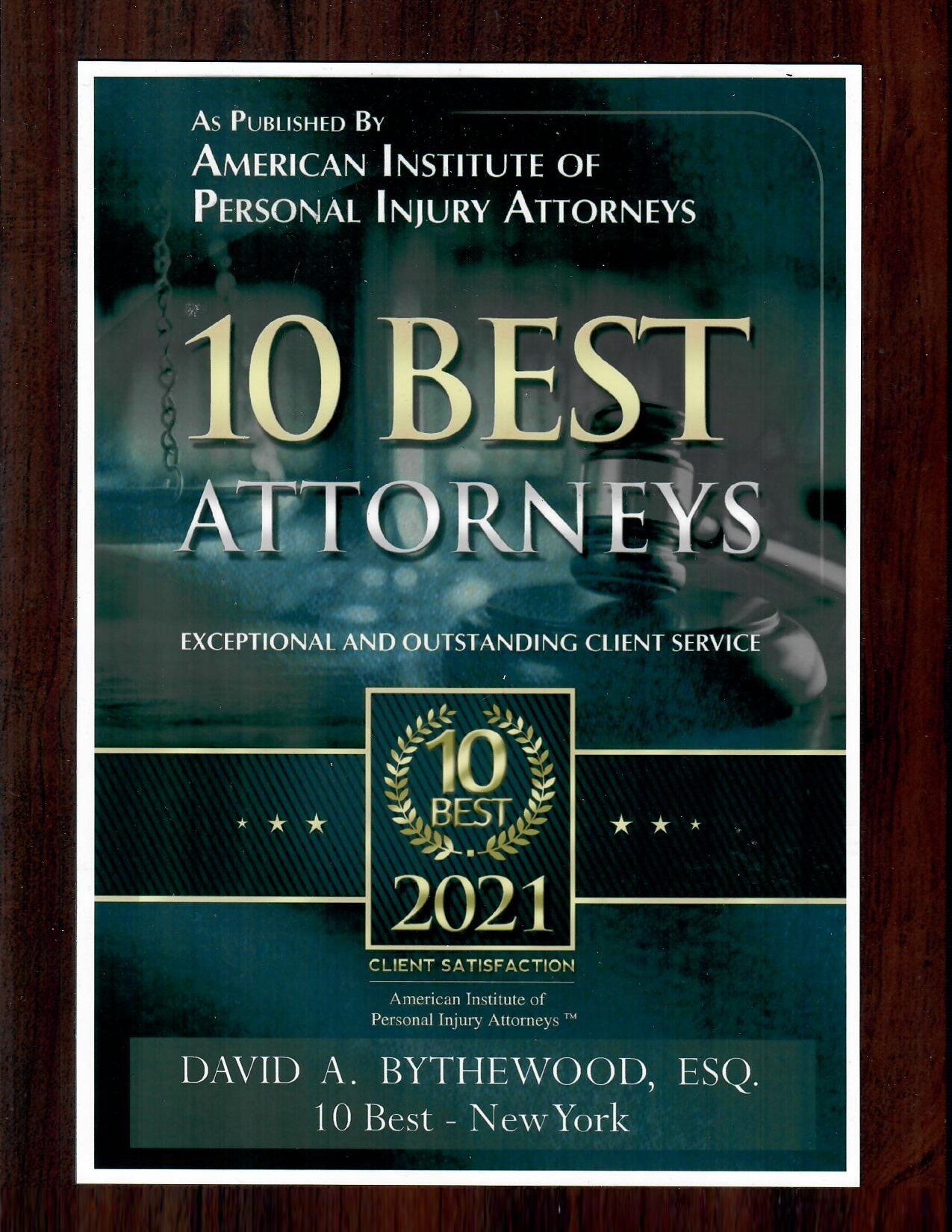A poster that says 10 best attorneys on it