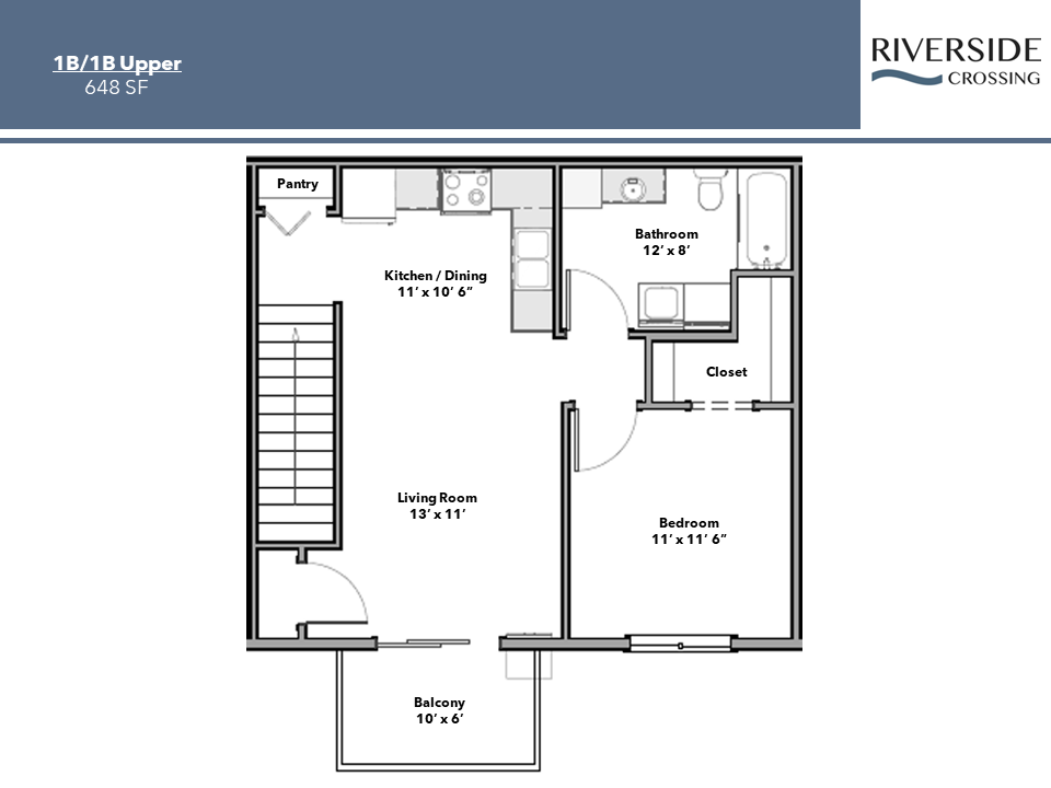 1 Bedroom upper Floorplan