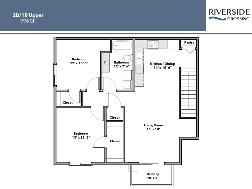 2 Bedroom upper Floorplan