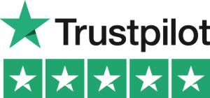 Trustpilot logo: green star and five star rating.