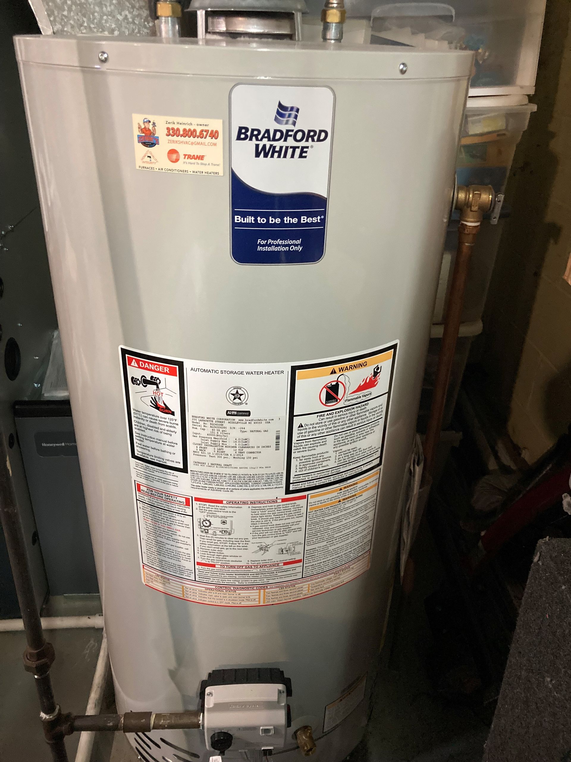 Water Heater Installed on Basement