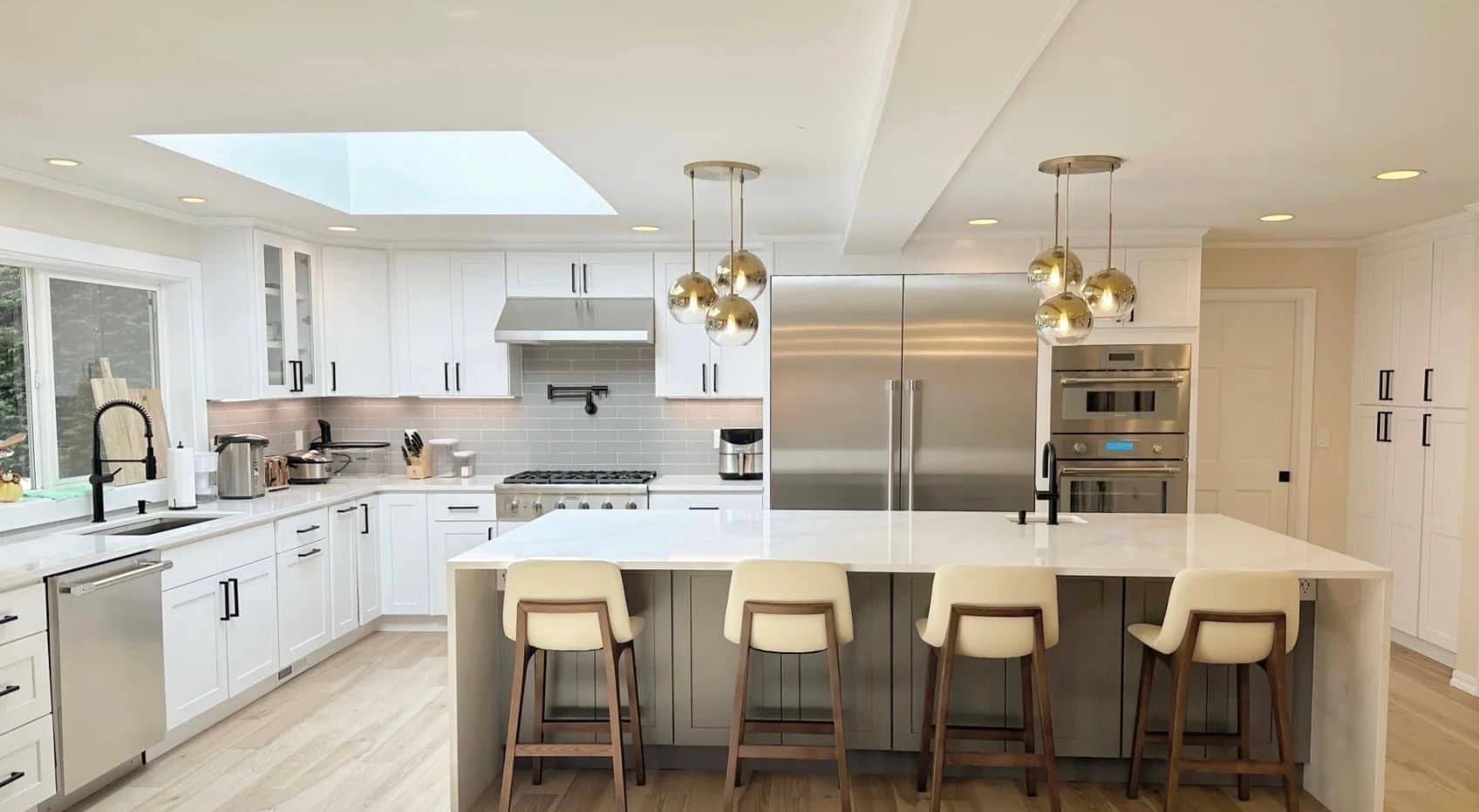 Bright, airy kitchen with aesthetic design elements and natural daylight streaming in, remodeled by A&J Remodel and Construction
